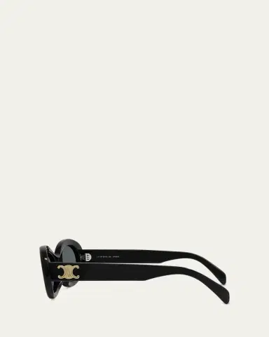 Celine Triomphe Logo Oval Acetate Sunglasses | Thumbnail 3 Celine Triomphe Logo Oval Acetate Sunglasses | Thumbnail 3