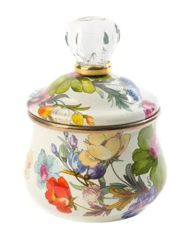 MacKenzie-Childs Flower Market Lidded Sugar Bowl, White | Thumbnail 1 MacKenzie-Childs Flower Market Lidded Sugar Bowl, White | Thumbnail 1