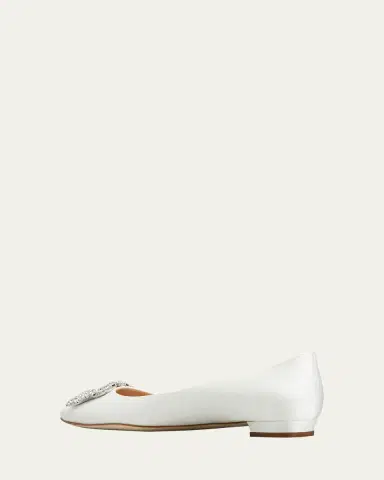 Manolo Blahnik Hangsi Satin Crystal-Buckle Ballerina Flats | Thumbnail 2 Manolo Blahnik Hangsi Satin Crystal-Buckle Ballerina Flats | Thumbnail 2