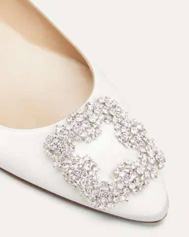 Manolo Blahnik Hangsi Satin Crystal-Buckle Ballerina Flats | Thumbnail 3 Manolo Blahnik Hangsi Satin Crystal-Buckle Ballerina Flats | Thumbnail 3