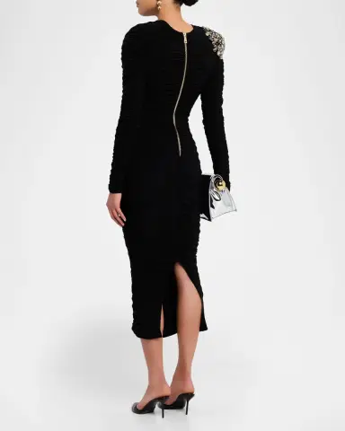 Zhivago Lustris Embellished-Shoulder Jersey Midi Dress | Thumbnail 2 Zhivago Lustris Embellished-Shoulder Jersey Midi Dress | Thumbnail 2