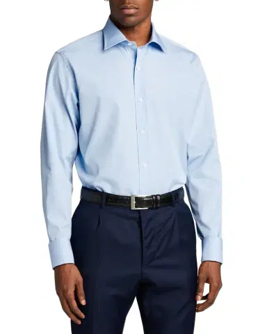 Bergdorf Goodman Men's Poplin French-Cuff Dress Shirt | Thumbnail 1 Bergdorf Goodman Men's Poplin French-Cuff Dress Shirt | Thumbnail 1