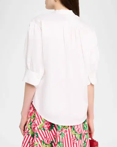 Saloni Tavi-B Embroidered Puff-Sleeve Shirt | Thumbnail 2 Saloni Tavi-B Embroidered Puff-Sleeve Shirt | Thumbnail 2