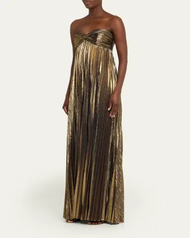 Retrofête Zoa Strapless Lamé Twisted-Bodice Gown | Thumbnail 4 Retrofête Zoa Strapless Lamé Twisted-Bodice Gown | Thumbnail 4