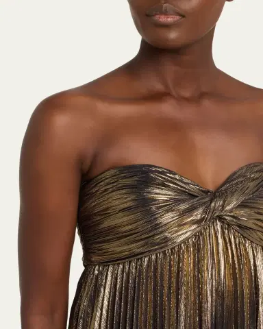 Retrofête Zoa Strapless Lamé Twisted-Bodice Gown | Thumbnail 5 Retrofête Zoa Strapless Lamé Twisted-Bodice Gown | Thumbnail 5