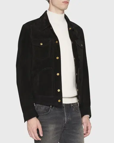 Tom Ford Men's Suede Western Jacket | Thumbnail 3 Tom Ford Men's Suede Western Jacket | Thumbnail 3