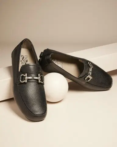 Ferragamo Men's Parigi Gancini Leather Drivers | Thumbnail 4 Ferragamo Men's Parigi Gancini Leather Drivers | Thumbnail 4