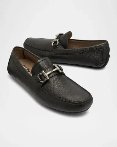 Ferragamo Men's Parigi Gancini Leather Drivers | Thumbnail 8 Ferragamo Men's Parigi Gancini Leather Drivers | Thumbnail 8