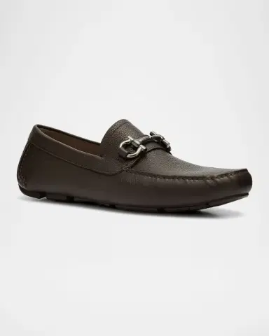 Ferragamo Men's Parigi Gancini Leather Drivers | Thumbnail 2 Ferragamo Men's Parigi Gancini Leather Drivers | Thumbnail 2