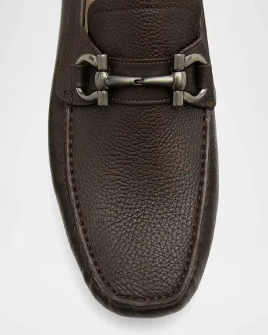 Ferragamo Men's Parigi Gancini Leather Drivers | Thumbnail 5 Ferragamo Men's Parigi Gancini Leather Drivers | Thumbnail 5