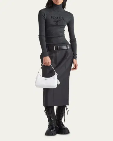 Prada Intarsia Logo Wool Turtleneck Sweater | Thumbnail 4 Prada Intarsia Logo Wool Turtleneck Sweater | Thumbnail 4