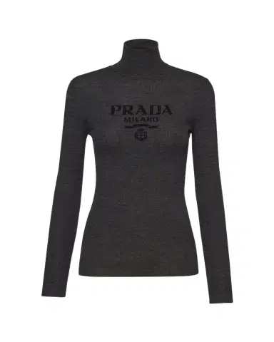 Prada Intarsia Logo Wool Turtleneck Sweater | Thumbnail 1 Prada Intarsia Logo Wool Turtleneck Sweater | Thumbnail 1