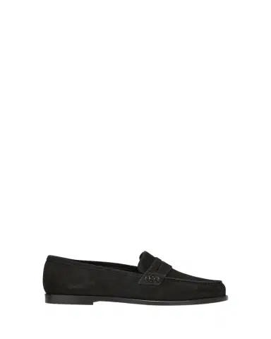 Manolo Blahnik Perrita Suede Penny Loafers | Thumbnail 1 Manolo Blahnik Perrita Suede Penny Loafers | Thumbnail 1
