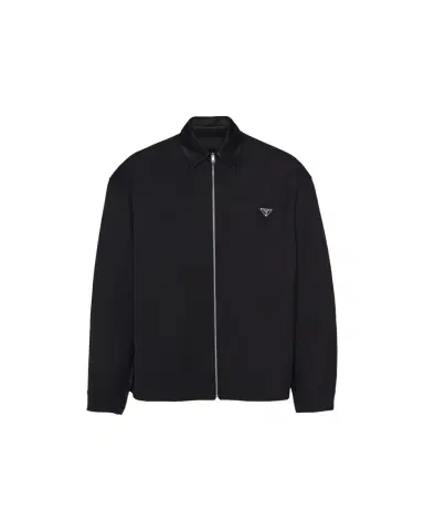 Prada Men's Full-Zip Gabardine Overshirt | Thumbnail 1 Prada Men's Full-Zip Gabardine Overshirt | Thumbnail 1