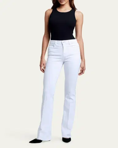 L'Agence Ruth High-Rise Straight Jeans w/ Raw Hem | Thumbnail 6 L'Agence Ruth High-Rise Straight Jeans w/ Raw Hem | Thumbnail 6