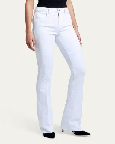 L'Agence Ruth High-Rise Straight Jeans w/ Raw Hem | Thumbnail 8 L'Agence Ruth High-Rise Straight Jeans w/ Raw Hem | Thumbnail 8