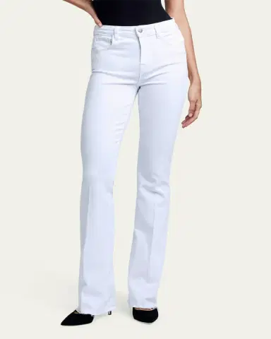 L'Agence Ruth High-Rise Straight Jeans w/ Raw Hem | Thumbnail 9 L'Agence Ruth High-Rise Straight Jeans w/ Raw Hem | Thumbnail 9