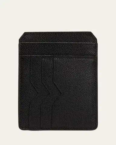 Valextra Men's V-Cut Compact Pebble Leather Card Holder | Thumbnail 3 Valextra Men's V-Cut Compact Pebble Leather Card Holder | Thumbnail 3