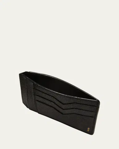 Valextra Men's V-Cut Compact Pebble Leather Card Holder | Thumbnail 4 Valextra Men's V-Cut Compact Pebble Leather Card Holder | Thumbnail 4