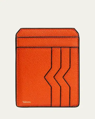 Valextra Men's V-Cut Compact Pebble Leather Card Holder | Thumbnail 8 Valextra Men's V-Cut Compact Pebble Leather Card Holder | Thumbnail 8