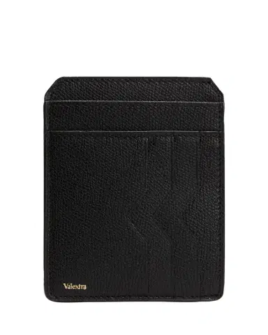 Valextra Men's V-Cut Compact Pebble Leather Card Holder | Thumbnail 1 Valextra Men's V-Cut Compact Pebble Leather Card Holder | Thumbnail 1