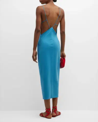 Giorgio Armani Jersey Midi Dress w/ Strappy Back | Thumbnail 3 Giorgio Armani Jersey Midi Dress w/ Strappy Back | Thumbnail 3