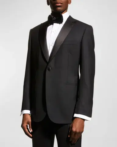 Brioni Men's Solid Wool Tuxedo | Thumbnail 2 Brioni Men's Solid Wool Tuxedo | Thumbnail 2