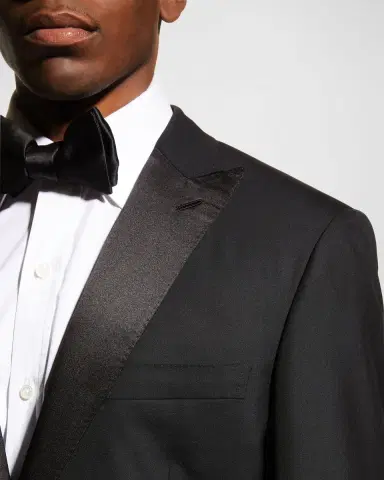 Brioni Men's Solid Wool Tuxedo | Thumbnail 4 Brioni Men's Solid Wool Tuxedo | Thumbnail 4