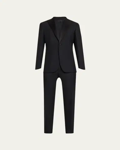 Brioni Men's Solid Wool Tuxedo | Thumbnail 5 Brioni Men's Solid Wool Tuxedo | Thumbnail 5
