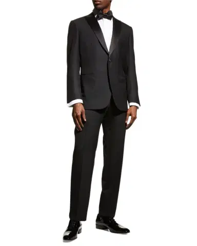 Brioni Men's Solid Wool Tuxedo | Thumbnail 1 Brioni Men's Solid Wool Tuxedo | Thumbnail 1