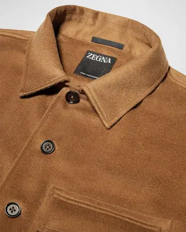 Zegna Men's Cashmere Overshirt | Thumbnail 4 Zegna Men's Cashmere Overshirt | Thumbnail 4