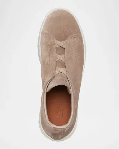 ZEGNA Men 's Triple Stitch Suede Sneakers | Thumbnail 2 ZEGNA Men 's Triple Stitch Suede Sneakers | Thumbnail 2