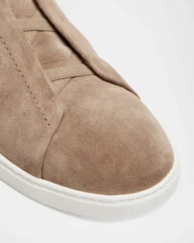 ZEGNA Men 's Triple Stitch Suede Sneakers | Thumbnail 3 ZEGNA Men 's Triple Stitch Suede Sneakers | Thumbnail 3
