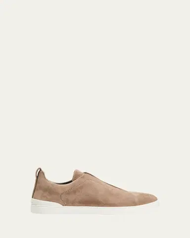 ZEGNA Men 's Triple Stitch Suede Sneakers | Thumbnail 5 ZEGNA Men 's Triple Stitch Suede Sneakers | Thumbnail 5