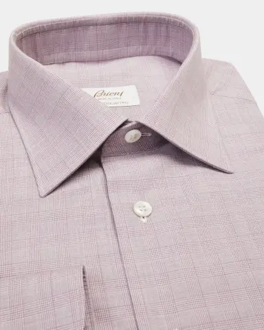 Brioni Men's Plaid-Print Dress Shirt | Thumbnail 2 Brioni Men's Plaid-Print Dress Shirt | Thumbnail 2