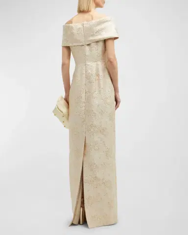Rickie Freeman for Teri Jon Off-Shoulder Jacquard Column Gown | Thumbnail 19 Rickie Freeman for Teri Jon Off-Shoulder Jacquard Column Gown | Thumbnail 19