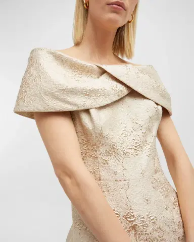 Rickie Freeman for Teri Jon Off-Shoulder Jacquard Column Gown | Thumbnail 20 Rickie Freeman for Teri Jon Off-Shoulder Jacquard Column Gown | Thumbnail 20