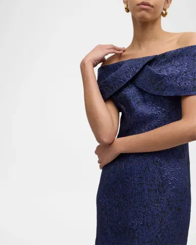 Rickie Freeman for Teri Jon Off-Shoulder Jacquard Column Gown | Thumbnail 26 Rickie Freeman for Teri Jon Off-Shoulder Jacquard Column Gown | Thumbnail 26