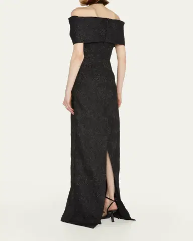 Rickie Freeman for Teri Jon Off-Shoulder Jacquard Column Gown | Thumbnail 7 Rickie Freeman for Teri Jon Off-Shoulder Jacquard Column Gown | Thumbnail 7