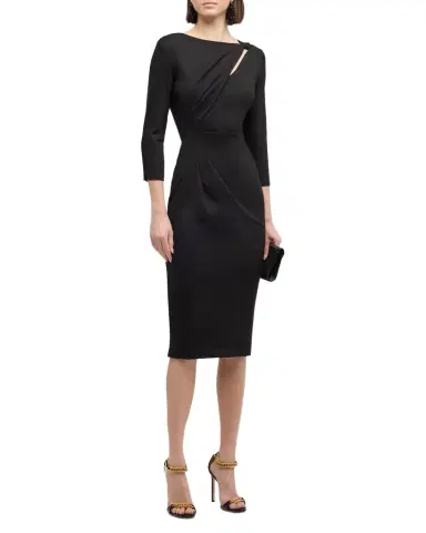 Giorgio Armani Asymmetric Keyhole Midi Dress | Thumbnail 1 Giorgio Armani Asymmetric Keyhole Midi Dress | Thumbnail 1