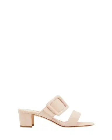 Manolo Blahnik Titubanew Suede Buckle Slide Sandals | Thumbnail 1 Manolo Blahnik Titubanew Suede Buckle Slide Sandals | Thumbnail 1
