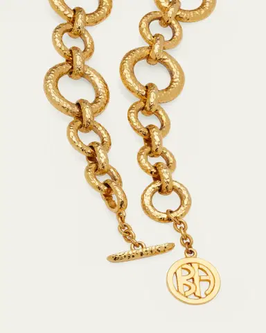 ben-amun Gold Hammered Chain Necklace with Toggle | Thumbnail 4 ben-amun Gold Hammered Chain Necklace with Toggle | Thumbnail 4