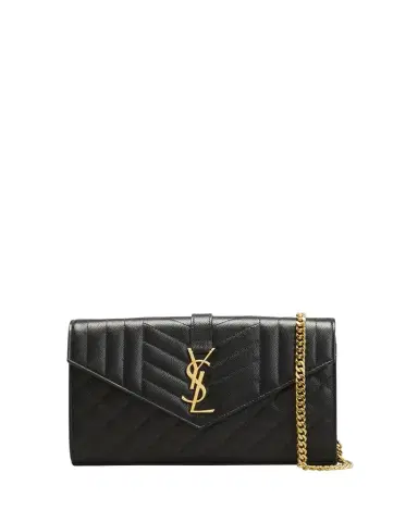 Saint Laurent Envelope Triquilt YSL Crossbody in Grained Leather | Thumbnail 1 Saint Laurent Envelope Triquilt YSL Crossbody in Grained Leather | Thumbnail 1