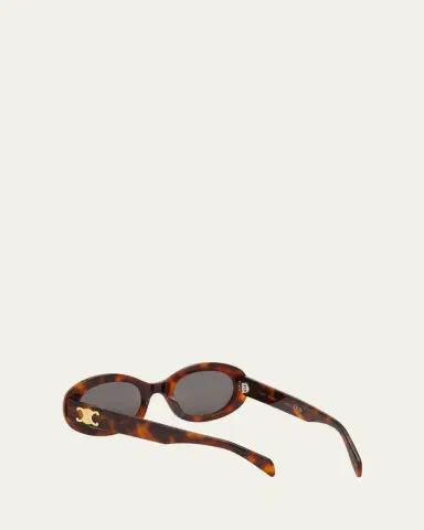 Celine Triomphe Logo Oval Acetate Sunglasses | Thumbnail 4 Celine Triomphe Logo Oval Acetate Sunglasses | Thumbnail 4