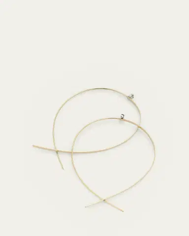 Lana 14K Gold Solo Large Flat Upside Down Hoop Earrings with Diamonds, 60mm | Thumbnail 3 Lana 14K Gold Solo Large Flat Upside Down Hoop Earrings with Diamonds, 60mm | Thumbnail 3