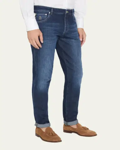 Brunello Cucinelli Men's 5-Pocket Denim Jeans | Thumbnail 4 Brunello Cucinelli Men's 5-Pocket Denim Jeans | Thumbnail 4
