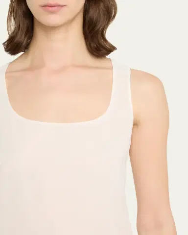Akris Scoop-Neck Silk Georgette Tank Top | Thumbnail 5 Akris Scoop-Neck Silk Georgette Tank Top | Thumbnail 5
