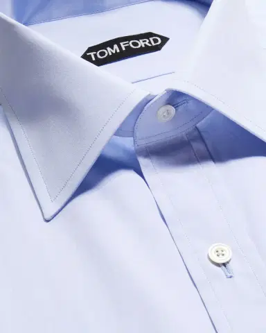 TOM FORD Men's Solid Point Collar Dress Shirt | Thumbnail 2 TOM FORD Men's Solid Point Collar Dress Shirt | Thumbnail 2