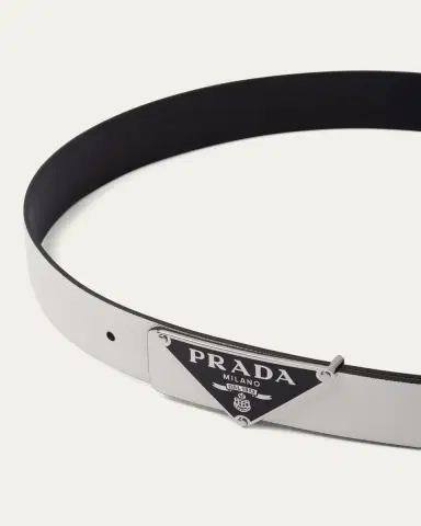 Prada Men's Reversible Saffiano Leather Belt Strap | Thumbnail 2 Prada Men's Reversible Saffiano Leather Belt Strap | Thumbnail 2