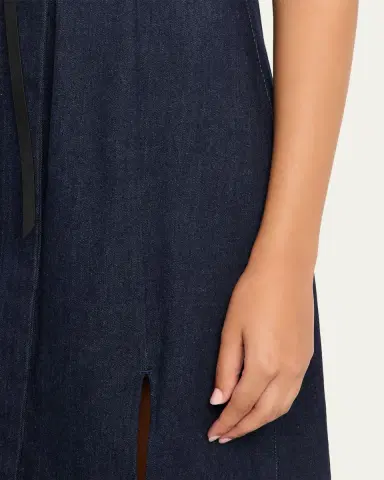 Altuzarra Kieran Denim Leather Belted Midi Dress | Thumbnail 5 Altuzarra Kieran Denim Leather Belted Midi Dress | Thumbnail 5
